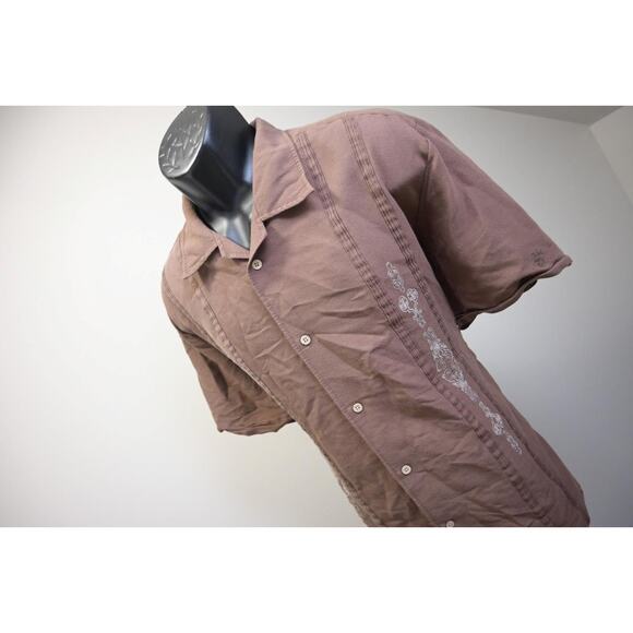 Cubavera Hawaiian Shirt Rayon Poly Floral Relaxed Short Sleeve Mens Size Large - Picture 1 of 8